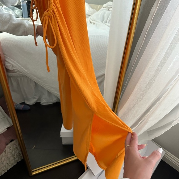 Princess Polly Orange Louie Midi Bodycon Dress Size 2 - Picture 10 of 12